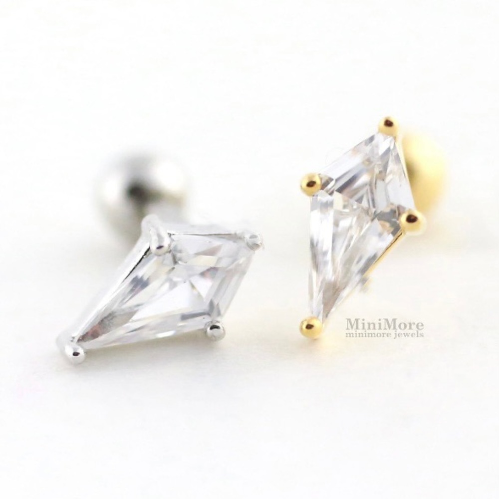 NWT Yellow Gold Kite CZ Cartilage Piercing Jewelry